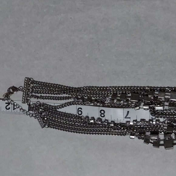 SILVER Rhinestone Multi-Strand Necklace - Picture 4 of 4